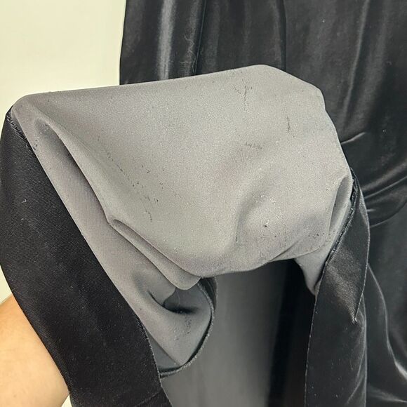 Vtg Talbots Maxi Skirt 14 Black Velvet Modest Goth Grunge Witch Vamp Alt 90s Y2K - Picture 8 of 14